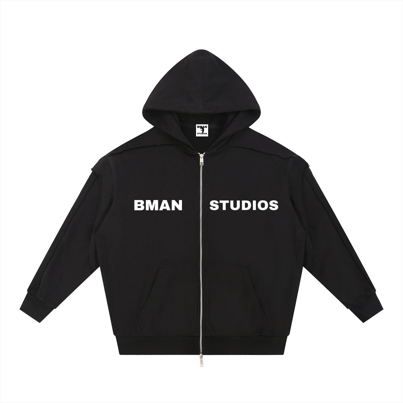 BMAN Zip-Up Hoodie - Black